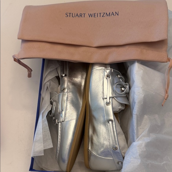 Stuart Weitzman Metallic Silver Flats - Picture 5 of 5